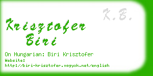 krisztofer biri business card